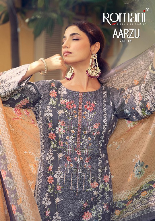 ROMANI PRESENTS AARZU VOL 14 HIT DESIGN SOFT COTTON PAKISTANI ETHNIC SALWAR SUIT