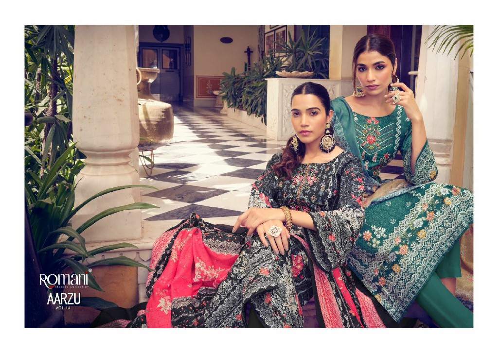 ROMANI PRESENTS AARZU VOL 14 HIT DESIGN SOFT COTTON PAKISTANI ETHNIC SALWAR SUIT
