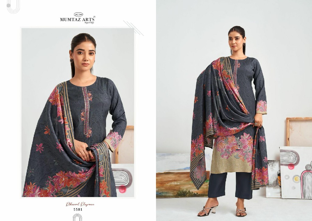 Mumtaz Arts Hafiza Wholesale Pure Viscose Muslin With Work Dress Material