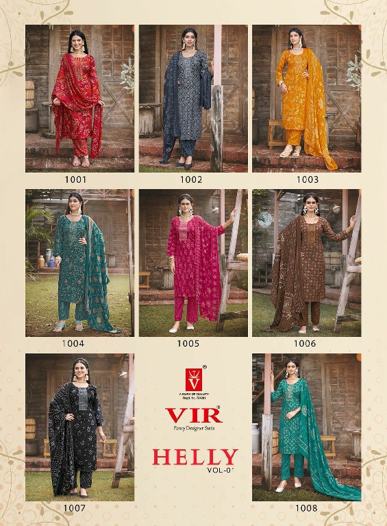 VIR Helly Vol-1 Wholesale Embroidery Tie Work Readymade Collection