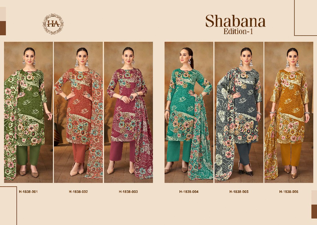 Harshit Shabana Wholesale Pure Viscose Reyon With Work Dress Material