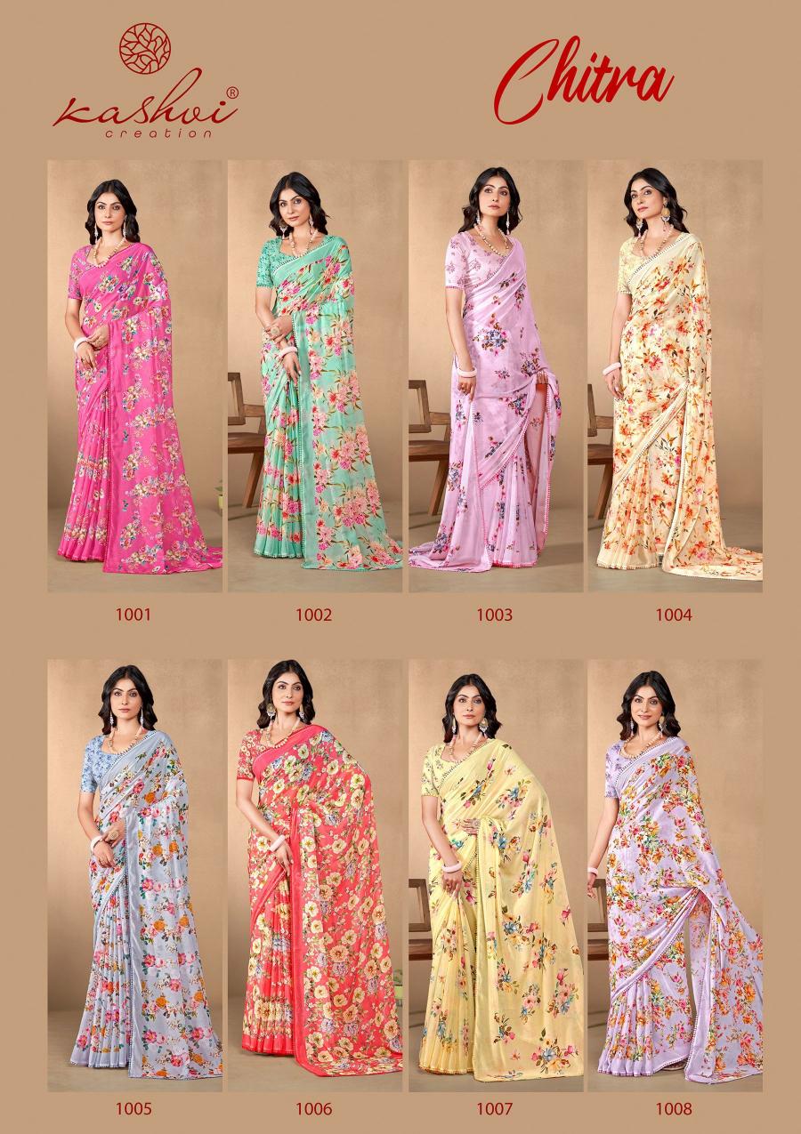 kashvi creation chitra vol 1 kriva moss stylish look sarees online