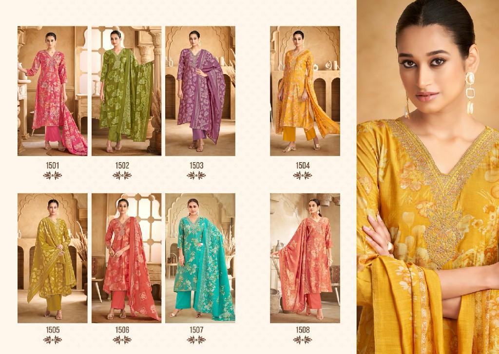 Salvi Selvina Silk Vol-15 Wholesale Modal Silk With Coading Work Dress Material