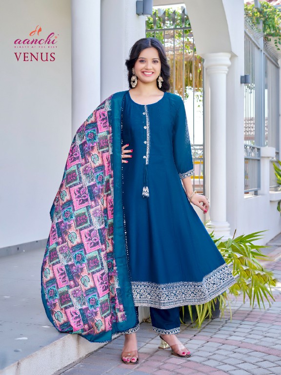 Aanchi Venus Wholesale 3 Piece Set Flair Concept Readymade Suits