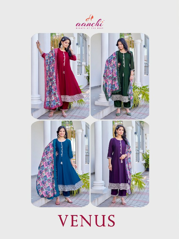Aanchi Venus Wholesale 3 Piece Set Flair Concept Readymade Suits