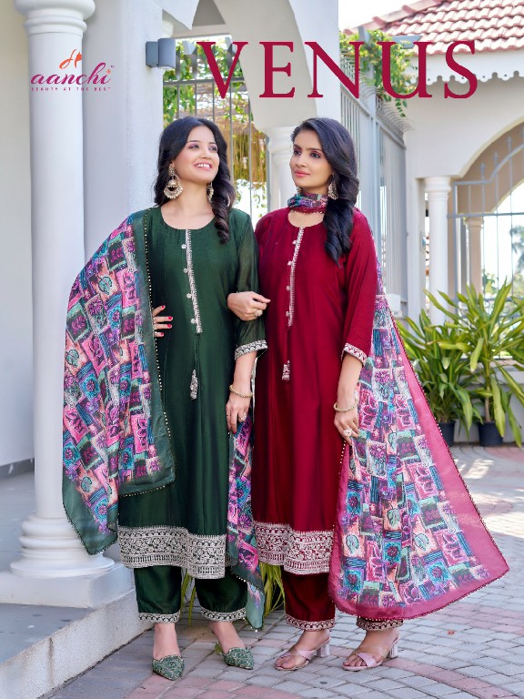 Aanchi Venus Wholesale 3 Piece Set Flair Concept Readymade Suits