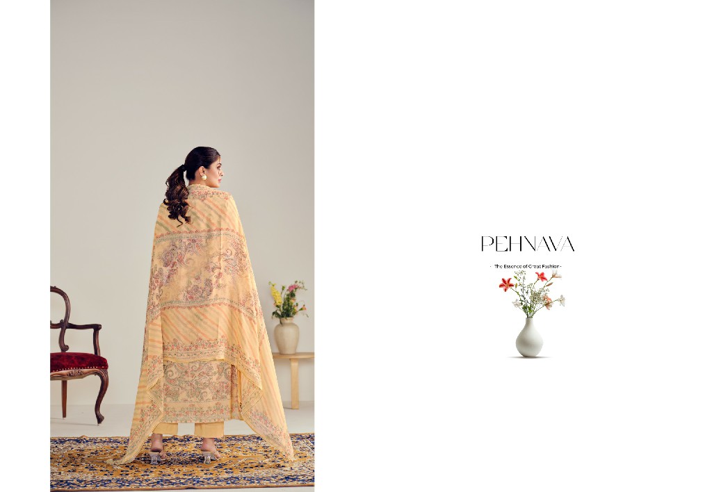 Glossy Simar Pehnava Wholesale Pure Lawn Cotton With Work Salwar Suits