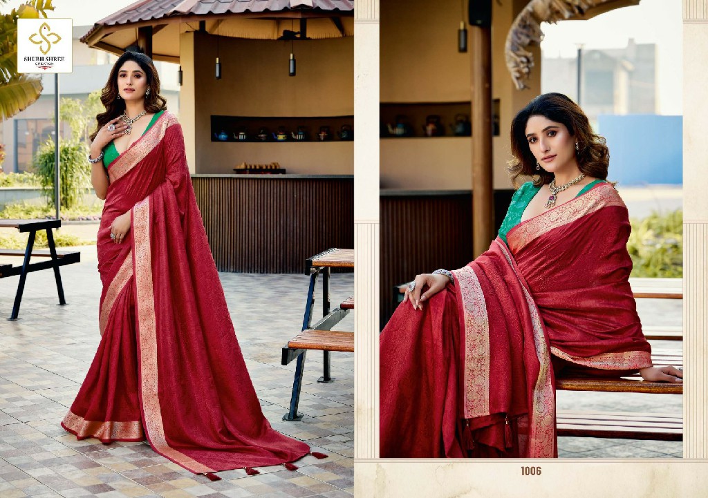 Shubh Shree Anupriya Wholesale Velvet Tusser Silk Party Wear Sarees