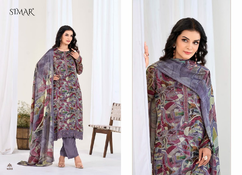 Glossy Simar Tabassum Wholesale Viscose Chinon With Embroidery Work Salwar Suits