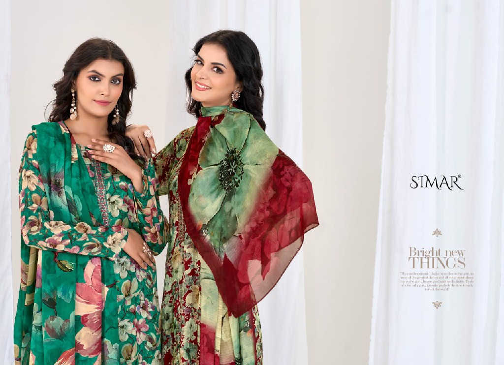 Glossy Simar Tabassum Wholesale Viscose Chinon With Embroidery Work Salwar Suits