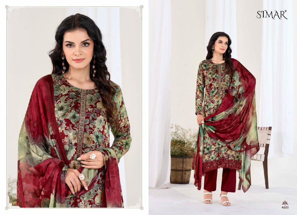 Glossy Simar Tabassum Wholesale Viscose Chinon With Embroidery Work Salwar Suits