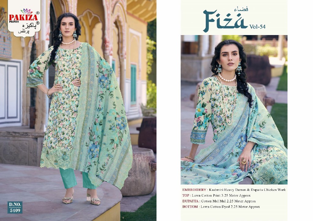 Pakiza Fiza Vol-54 Wholesale Kashmiri Daman With Chiken Work Dress Material