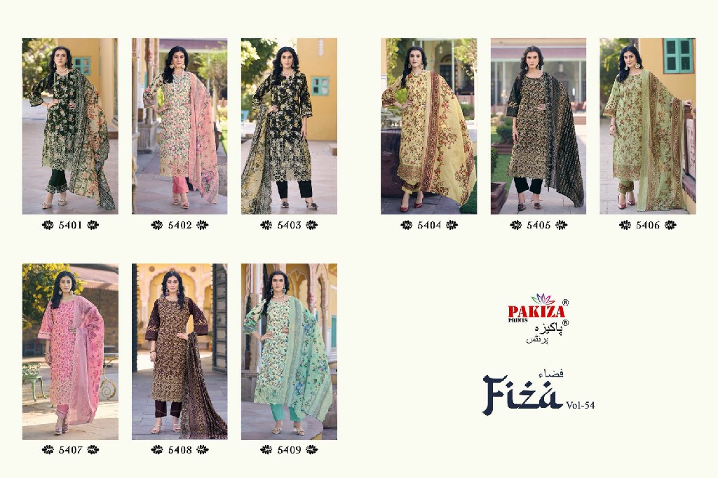 Pakiza Fiza Vol-54 Wholesale Kashmiri Daman With Chiken Work Dress Material