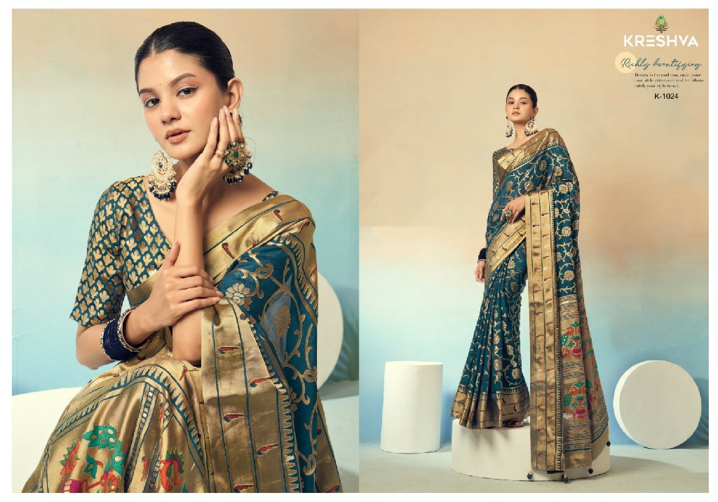Kreshva Praniti Wholesale Georgette With Burnout With Soft Finish Party Wear Sarees