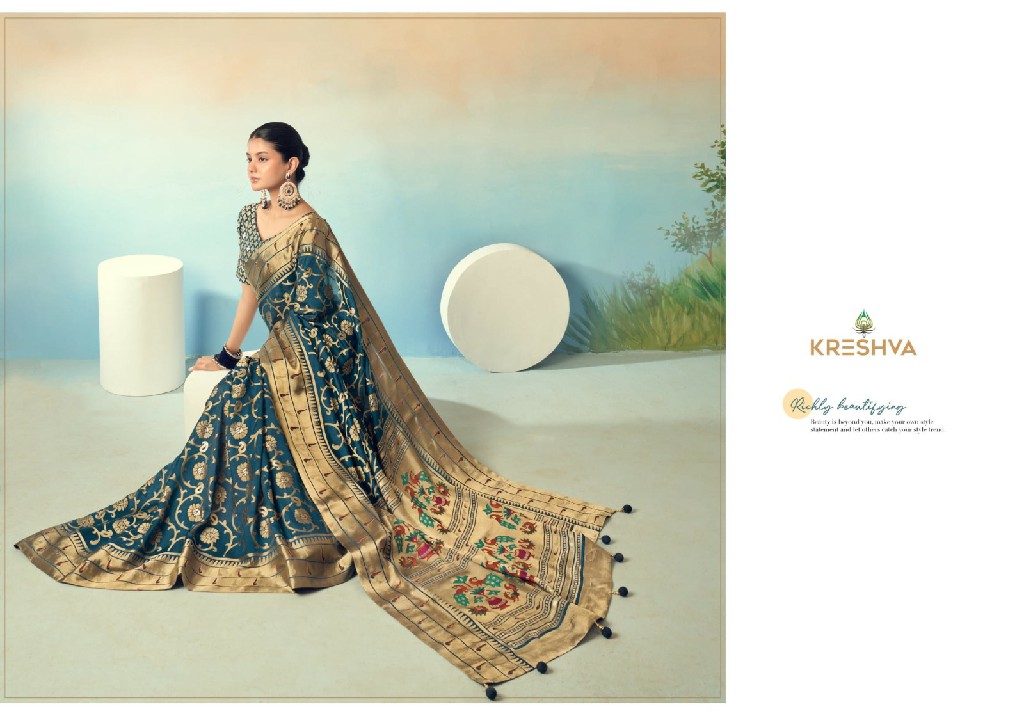 Kreshva Praniti Wholesale Georgette With Burnout With Soft Finish Party Wear Sarees