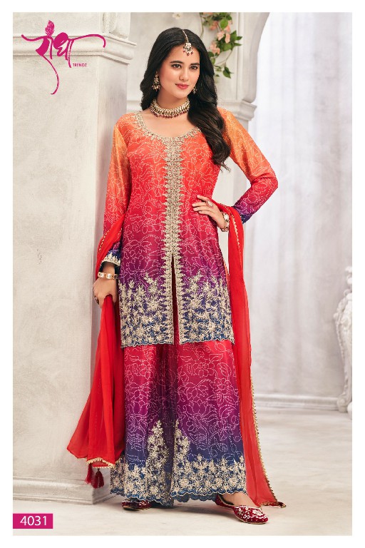 Radha Trendz Sundri Wholesale Chinon With Embroidery Work Free Size Stitched Suits