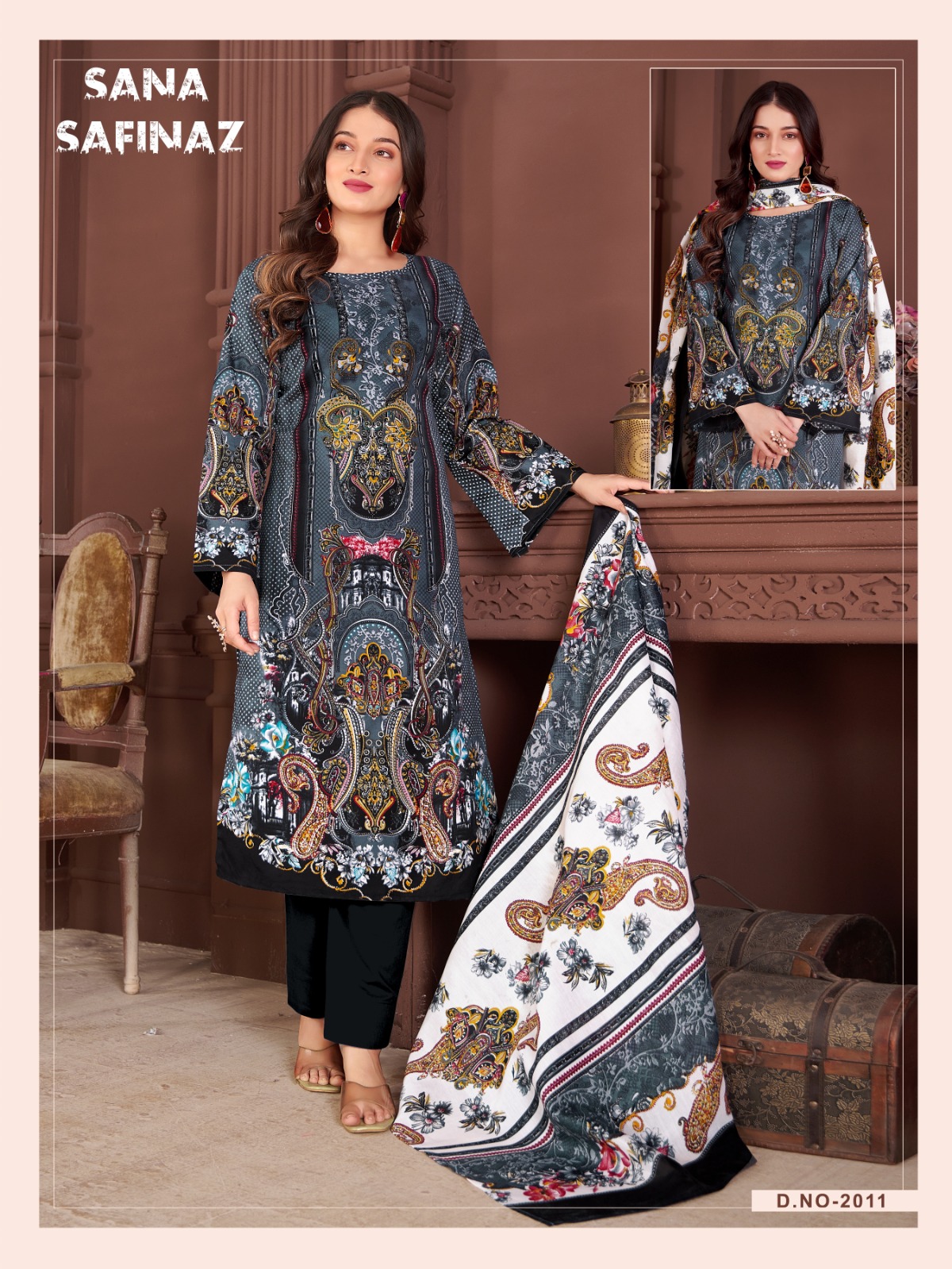 Ganesha Sana Safinaz Vol-2 Wholesale Pure Cotton Printed Dress Material