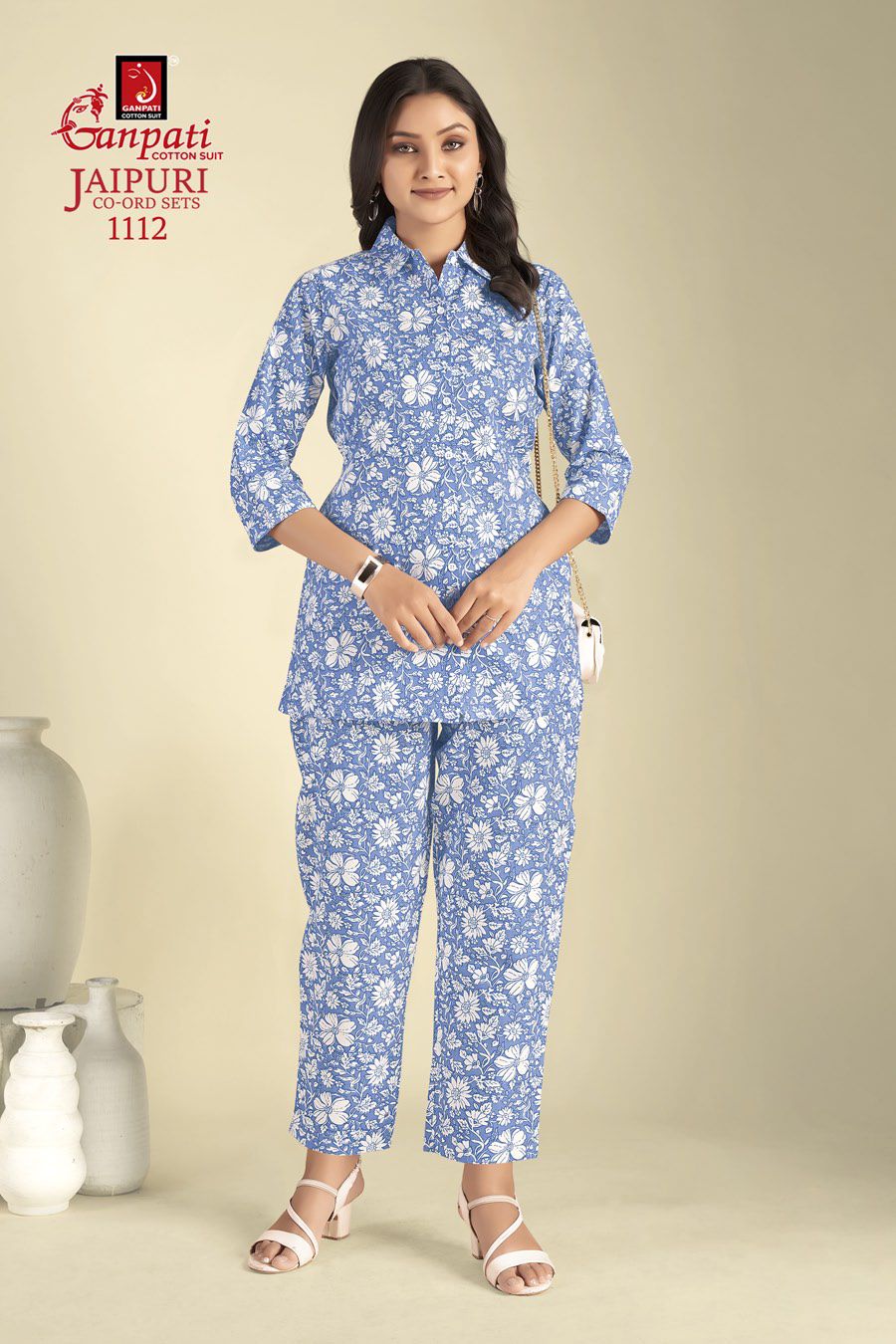 GANPATI COTTON JAIPURI CO-ORD VOL 11 FANCY CORD SET AMAZING DESIGNS TUNICS WITH PANT