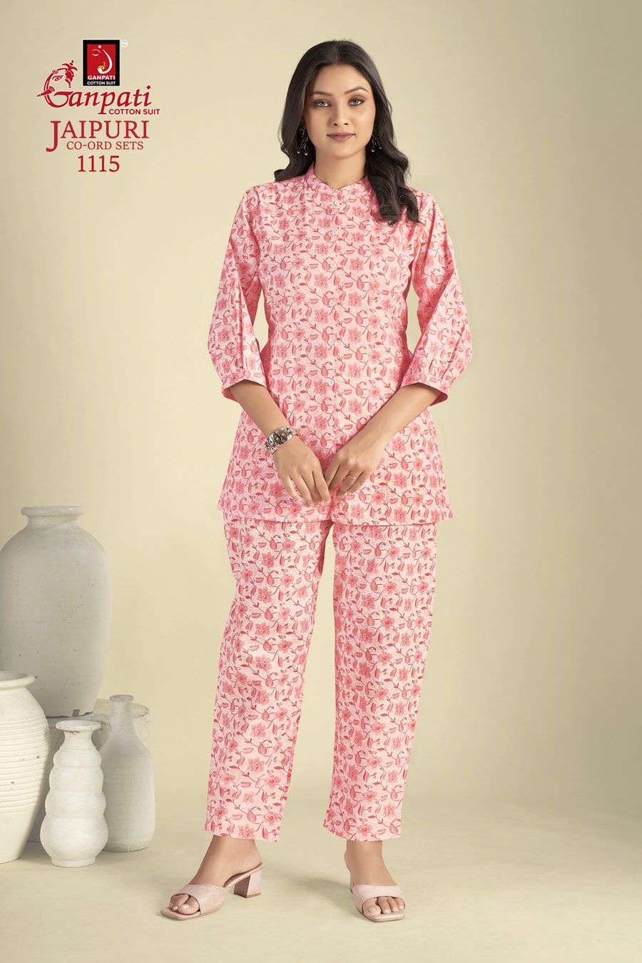 GANPATI COTTON JAIPURI CO-ORD VOL 11 FANCY CORD SET AMAZING DESIGNS TUNICS WITH PANT