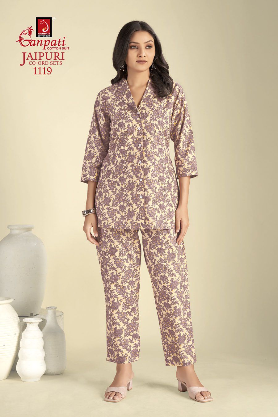 GANPATI COTTON JAIPURI CO-ORD VOL 11 FANCY CORD SET AMAZING DESIGNS TUNICS WITH PANT