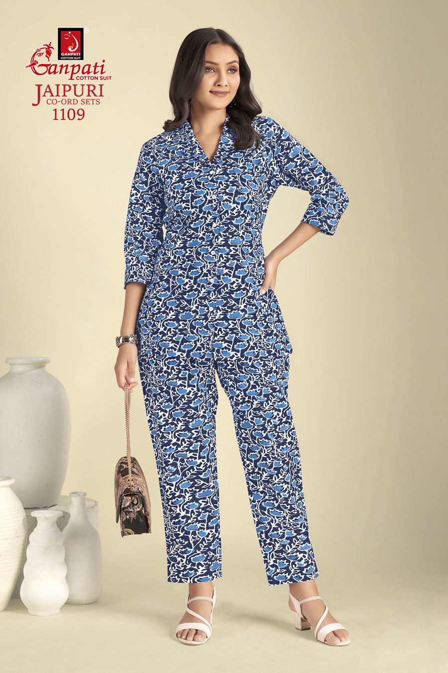 GANPATI COTTON JAIPURI CO-ORD VOL 11 FANCY CORD SET AMAZING DESIGNS TUNICS WITH PANT