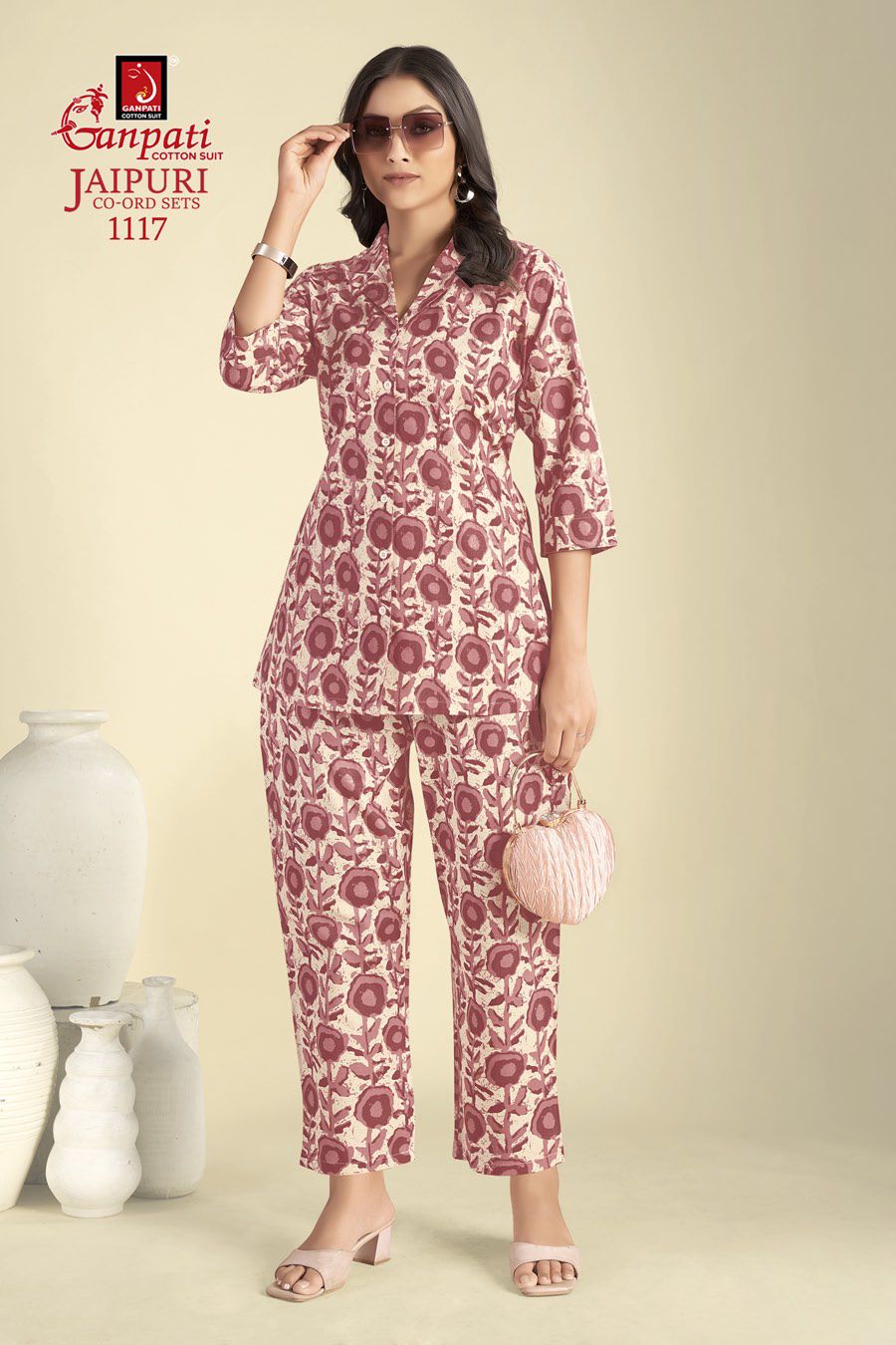 GANPATI COTTON JAIPURI CO-ORD VOL 11 FANCY CORD SET AMAZING DESIGNS TUNICS WITH PANT