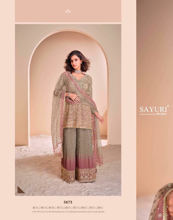 sayuri designer aayna nx georgette exclusive design full stitch plazzo dress