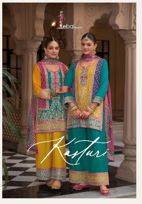 Eba Lifestyle Kasturi Wholesale Heavy Chinon Readymade Suits