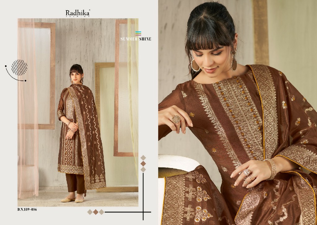 Radhika Azara Banarasi Adha Vol-4 Wholesale Cotton Jacquard With Work Dress Material