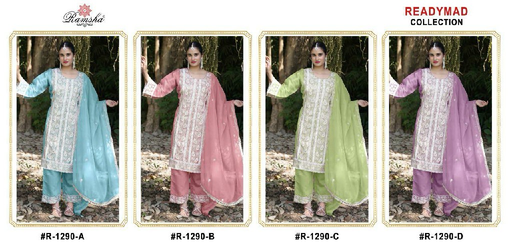 Ramsha R-1290 Wholesale Readymade Indian Pakistani Salwar Suits