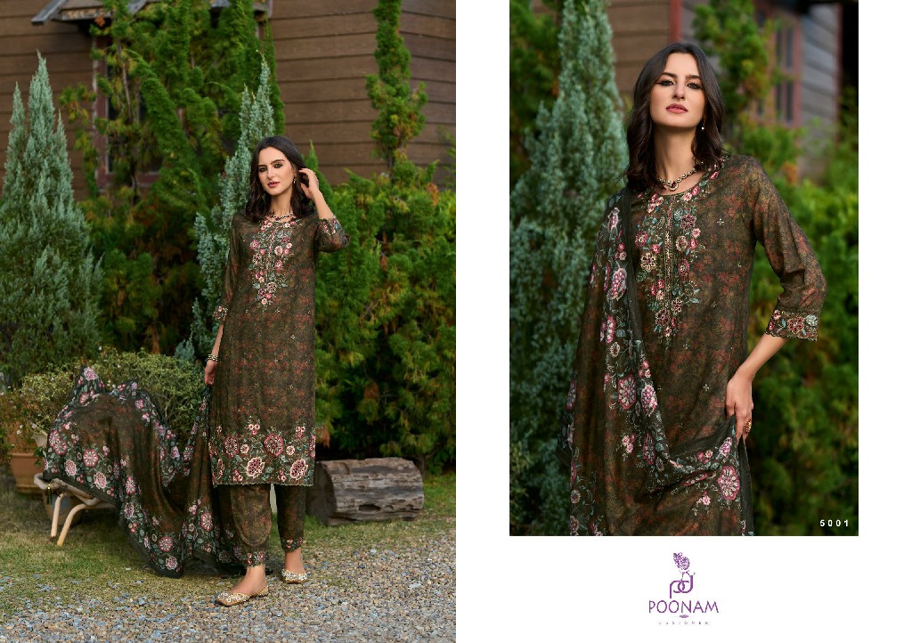 Poonam Glam Wholesale Muslin Digital Kurti With Pant And Dupatta