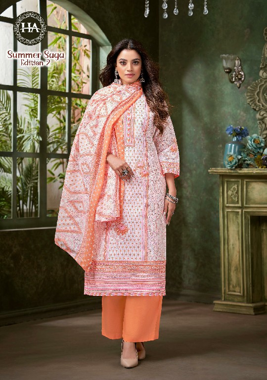Harshit Summer Saga Vol-2 Wholesale Pure Cotton With Swarovski Diamond Work Dress Material