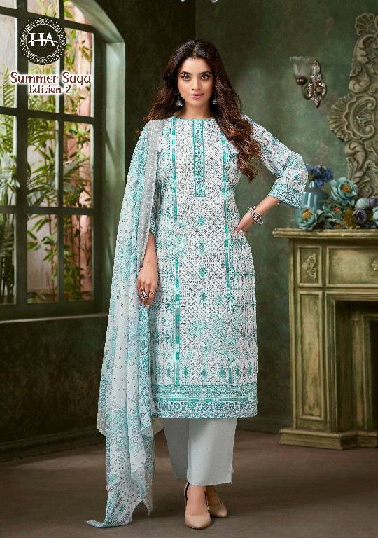 Harshit Summer Saga Vol-2 Wholesale Pure Cotton With Swarovski Diamond Work Dress Material