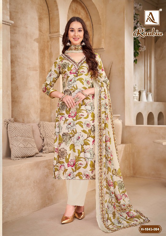 Alok Raabia Wholesale Pure Viscose Muslin With Handwork Dress Material