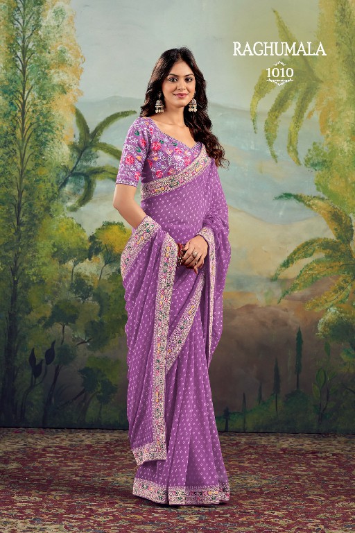 Stavan Raghumala Wholesale Heavy Georgette With Fancy Lace Party Wear Sarees