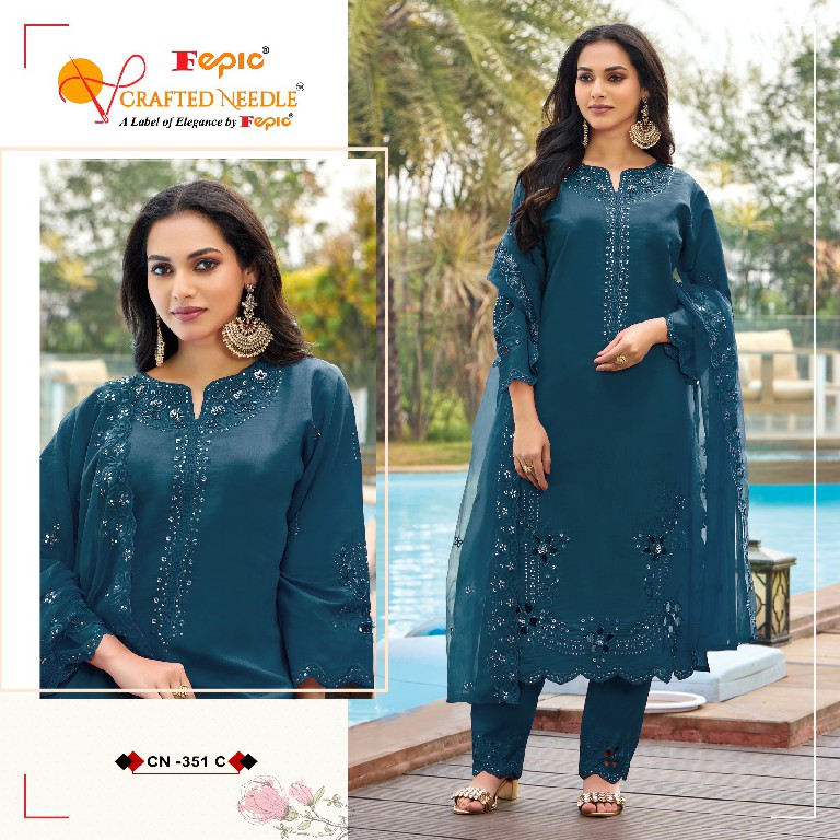 Fepic Crafted Needle CN-351 Wholesale Readymade Indian Pakistani Suits