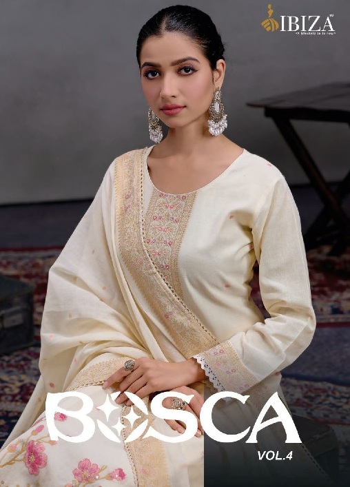 bosca vol 4 by ibiza lawn cotton jacquard elegance style dress material