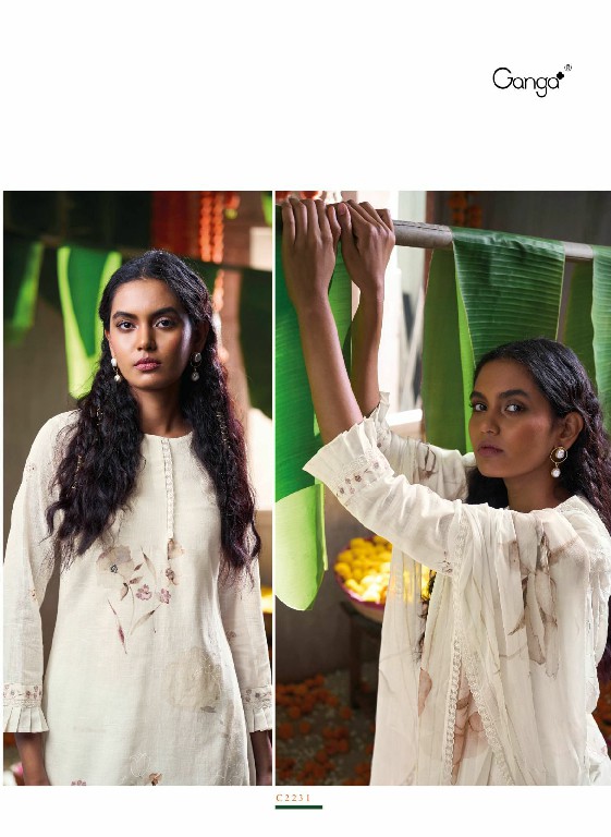 Ganga Daffodil Wholesale Cotton Linen With Hand Work Salwar Suits