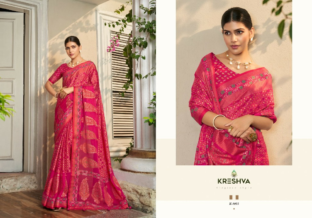 Kreshva Divyanka Wholesale Georgette With Burnout Soft Finish Sarees