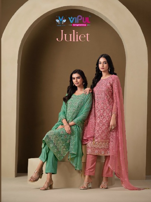 Vipul Juliet Wholesale Chiffon Fabrics Straight Cut Salwar Kameez
