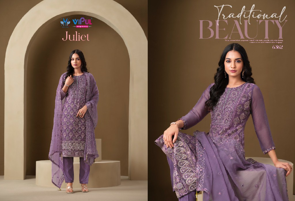 Vipul Juliet Wholesale Chiffon Fabrics Straight Cut Salwar Kameez