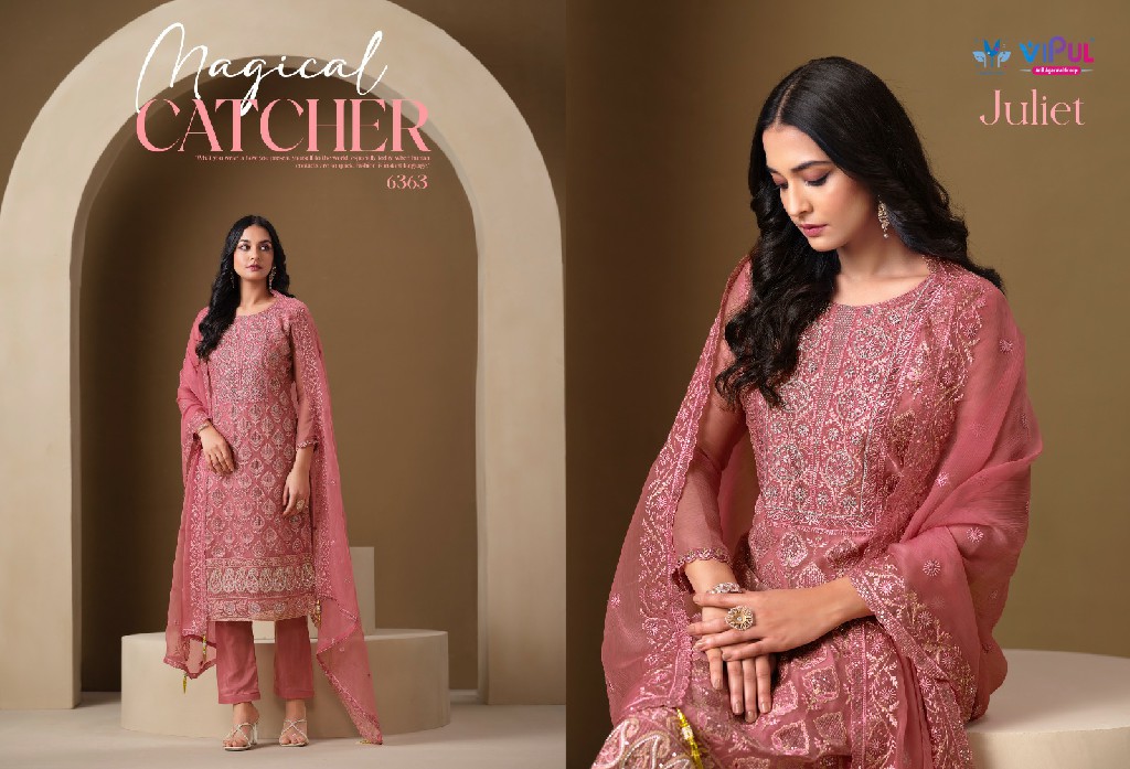Vipul Juliet Wholesale Chiffon Fabrics Straight Cut Salwar Kameez