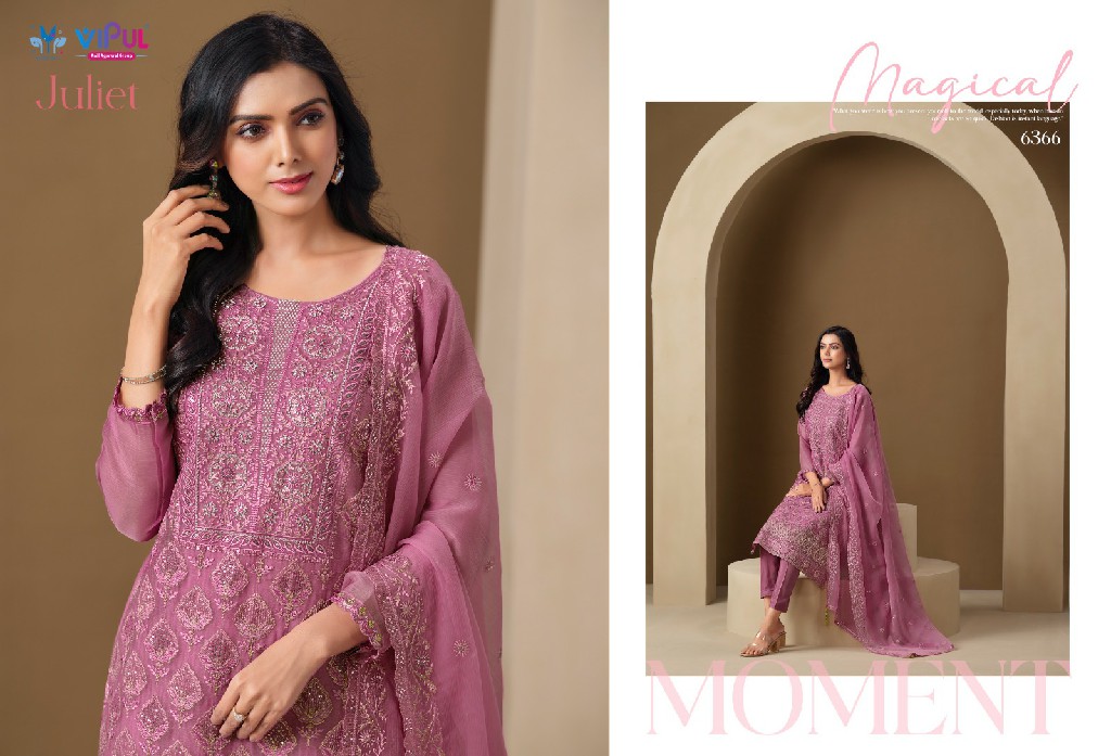 Vipul Juliet Wholesale Chiffon Fabrics Straight Cut Salwar Kameez