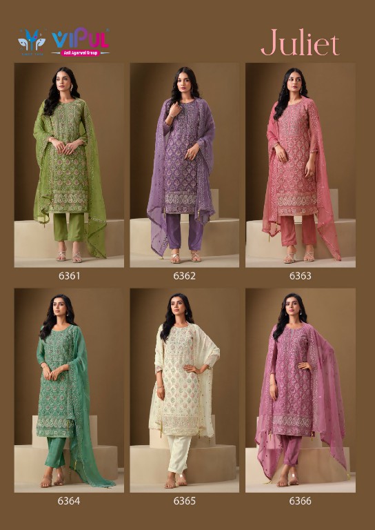 Vipul Juliet Wholesale Chiffon Fabrics Straight Cut Salwar Kameez