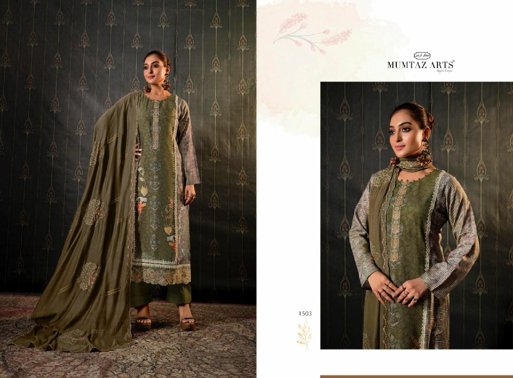 Mumtaz Arts Sitaray Wholesale Viscose Muslin With Embroidery Work Dress Material