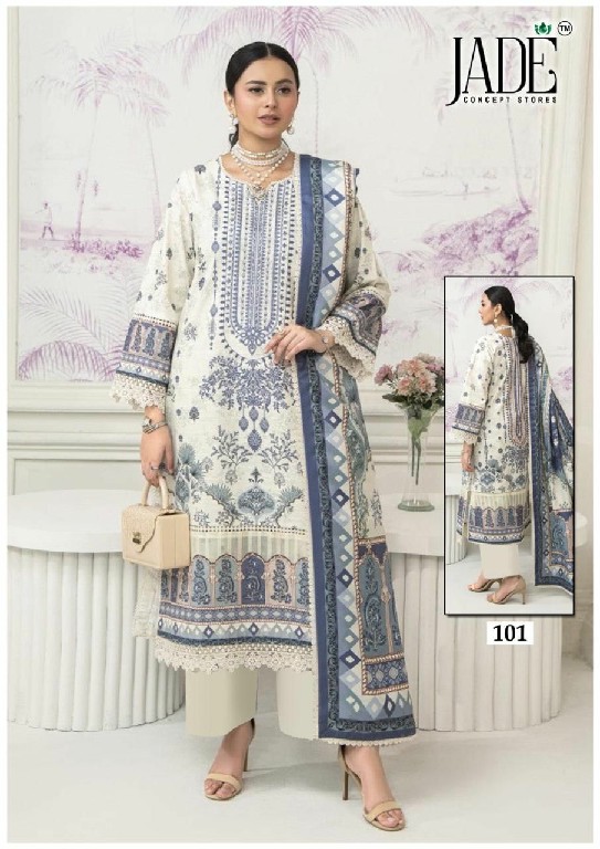 Jade Chevron Exclusive Heavy Cotton Vol-11 Wholesale Lawn Printed Dress Material