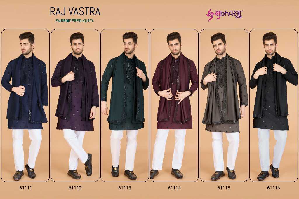 Shubhvastra Raj Vastra Wholesale Embroidered Mens Kurta With Dupatta