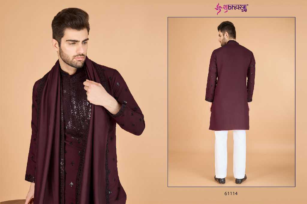 Shubhvastra Raj Vastra Wholesale Embroidered Mens Kurta With Dupatta