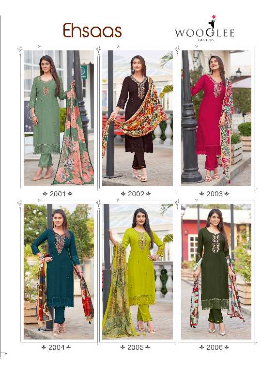 Wooglee Ehsaas Wholesale Viscose Weaving Top With Pant And Dupatta