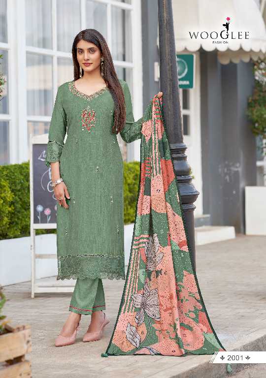 Wooglee Ehsaas Wholesale Viscose Weaving Top With Pant And Dupatta